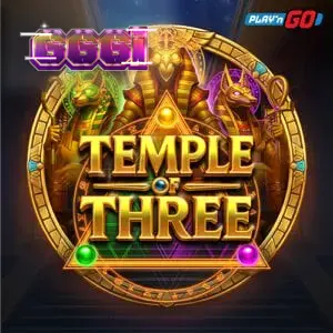 Tampilan grid 3x3 pada slot Temple of Three dengan elemen dewa Mesir